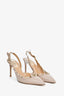 Valentino Taupe Leather Rockstud Slingbacks Size 36.5
