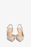 Valentino Taupe Leather Rockstud Slingbacks Size 36.5