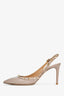 Valentino Taupe Leather Rockstud Slingbacks Size 36.5