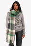Ami White/Green/Grey Alpaca Scarf