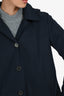 Prada 2017 Navy Single Breasted Detachable Hood A-Line Short Trench Coat Size 40