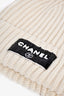 Pre-Loved Chanel™ Cream Ribbed Cashmere Toque