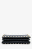 Valentino Black Grained Leather Rockstud Mini Wallet On Chain
