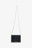 Valentino Black Grained Leather Rockstud Mini Wallet On Chain