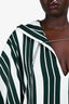 Oscar de la Renta White/Green Stripe Oversize Maxi Caftan Size S