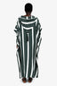 Oscar de la Renta White/Green Stripe Oversize Maxi Caftan Size S