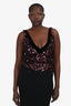 Tom Ford Burgundy Sequin/Velvet V Neck Sleeveless Top Estimate Size S/M