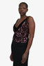 Tom Ford Burgundy Sequin/Velvet V Neck Sleeveless Top Estimate Size S/M