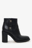 Pre-Loved Chanel™ Black Leather CC Turn-Lock Ankle Boots Size 39.5