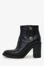 Pre-Loved Chanel™ Black Leather CC Turn-Lock Ankle Boots Size 39.5