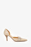 Hermès Vintage Beige Leather Buckled D'Orsay Pumps Size 35.5