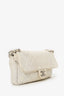 Pre-Loved Chanel™ 2008-09 White/gold Quilted Jersey Cc Flap Bag