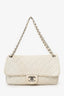 Pre-Loved Chanel™ 2008-09 White/gold Quilted Jersey Cc Flap Bag