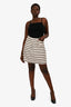 Judith & Charles Cream/Black Sorrel Striped A-Line Mini Skirt Size 8
