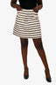 Judith & Charles Cream/Black Sorrel Striped A-Line Mini Skirt Size 8