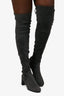 Stuart Weitzman Grey Suede Knee High Heeled Boots Size 10