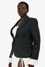 Veronica Beard Dark Grey Wool Blend Pinstripe Blazer Size 12
