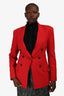 Smythe Red Wool Blend Blazer Size 10
