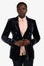 Veronica Beard Black Velvet Silver Button Blazer Size 12