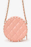 Pre-Loved Chanel™ 2019-20 Pink Pearl Round Crossbody Bag