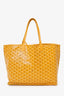 Goyard 2019 Yellow Goyardine Coated Canvas Reversible Anjou GM Tote With Pouch