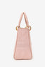Christian Dior 2020 Pink Cannage Embroidered Canvas Medium Lady D-Lite With Strap