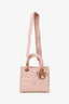 Christian Dior 2020 Pink Cannage Embroidered Canvas Medium Lady D-Lite With Strap