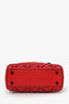 Christian Dior 2018 Red Studded Lambskin Cannage Supple Mini Lady Dior