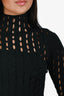 Alexander Wang Black Perforated Mock Neck Top Size S