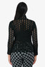 Alexander Wang Black Perforated Mock Neck Top Size S