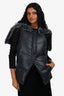 Elizabeth & James Dark Grey Rabbit Fur Lined Puffer Vest Size L