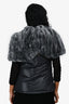 Elizabeth & James Dark Grey Rabbit Fur Lined Puffer Vest Size L