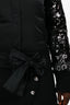 Pinko Black Sequinned Sleeves Puffer Jacket Size 8