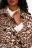 Elie Tahari Leopard Print Trench Coat Size 6