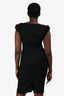 Max Mara Black Square Neck Fur Lined Midi Dress Size Est. S/M