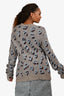 3.1 Phillip Lim Grey Patterned Super Long Sleeve Sweater Size L