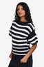 Sacai Luck Navy/White Cotton Striped Sweater Size 1