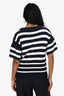 Sacai Luck Navy/White Cotton Striped Sweater Size 1