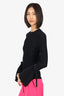 3.1 Phillip Lim Black Ribbed Knit Pleated Flared Sleeve Top Size XS