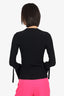 3.1 Phillip Lim Black Ribbed Knit Pleated Flared Sleeve Top Size XS