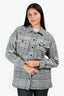 Lovers + Friends Grey Plaid Button Down Shirt Jacket Size XS