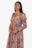 Zimmermann Purple/Orange Cotton Floral Off Shoulder Maxi Dress Size 2