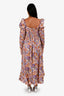Zimmermann Purple/Orange Cotton Floral Off Shoulder Maxi Dress Size 2