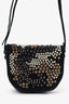 Balmain Black Suede Studded Crossbody Bag