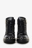 Balmain Black Leather Studded Combat Boots Size 38
