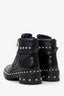 Balmain Black Leather Studded Combat Boots Size 38