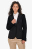 Altuzarra Black Virgin Wool Knit Sleeve Single Breasted Blazer Size 40