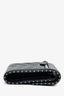 Pre-Loved Chanel™ 2018/19 Navy Chevron Lambskin Studded Compact Wallet