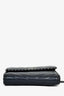 Pre-Loved Chanel™ 2018/19 Navy Chevron Lambskin Studded Compact Wallet
