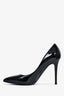 Valentino Black Patent Logo Pointed Heels Size 38.5